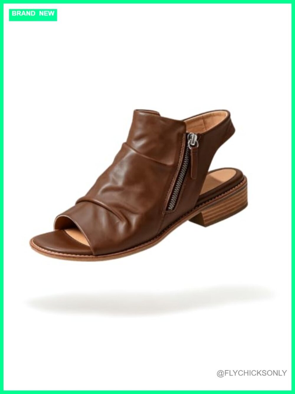 Peep Toe Low Block Heel Sandal Booties Side Zipper Slingback Ankle Boots